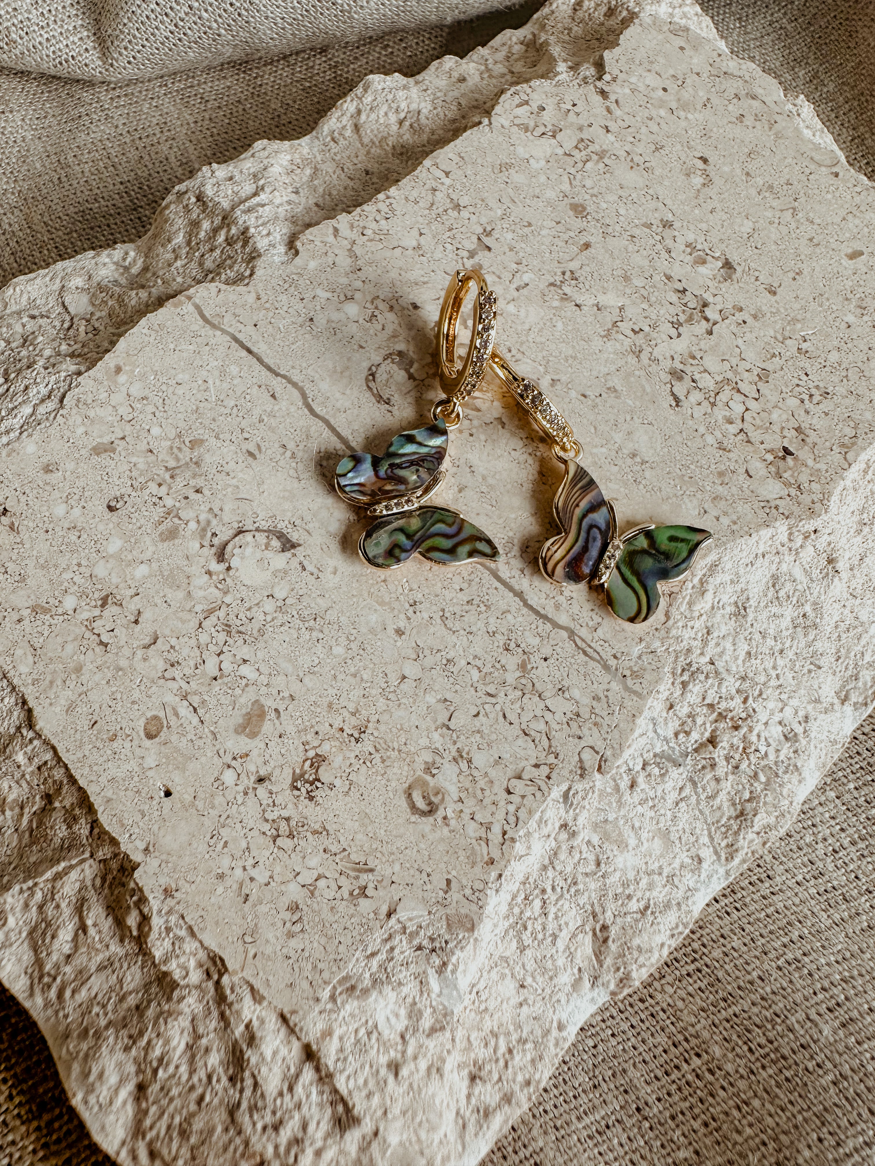 Abalone Butterfly Earrings Jugar N Spice