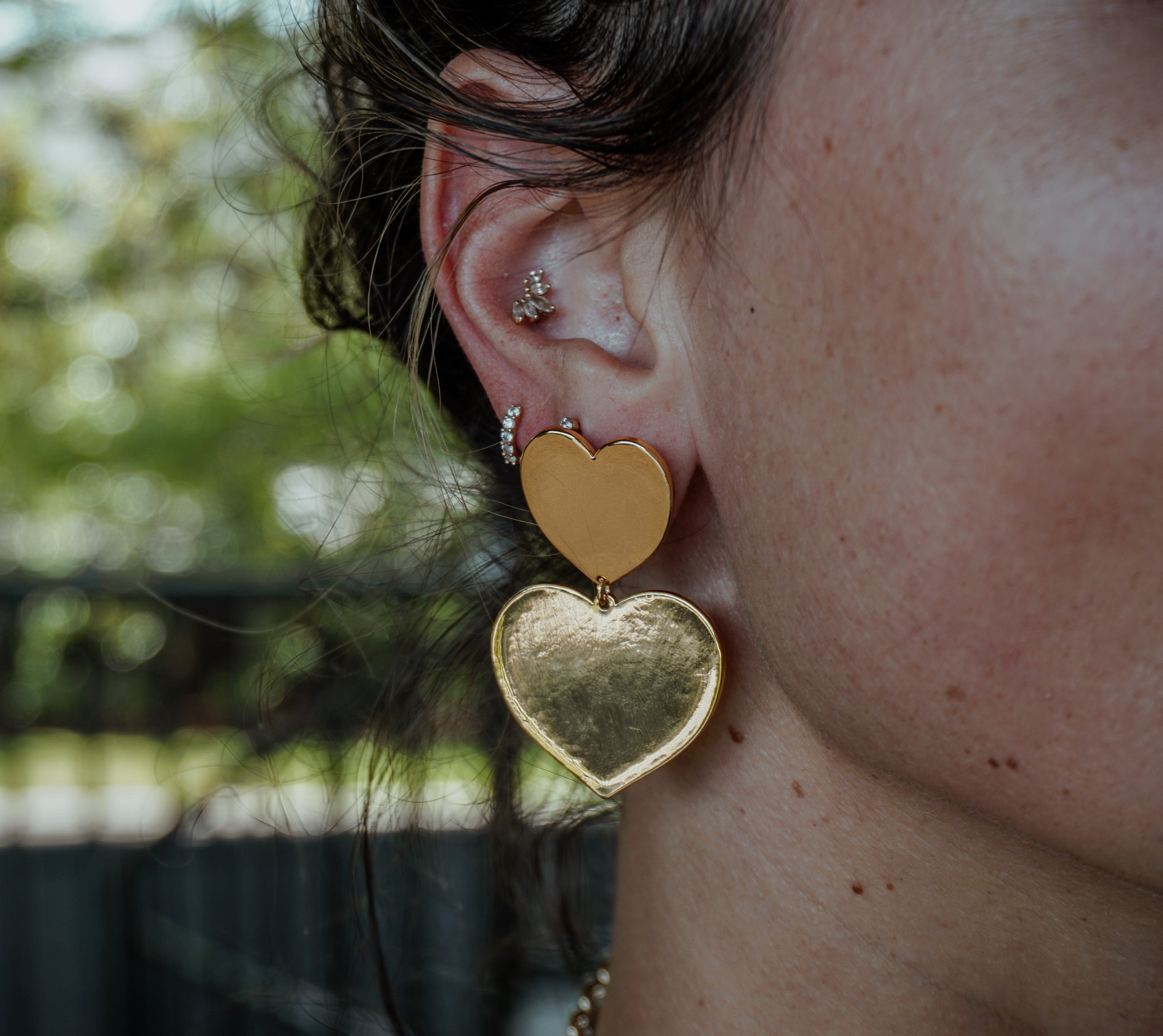 Double heart hotsell hoop earrings