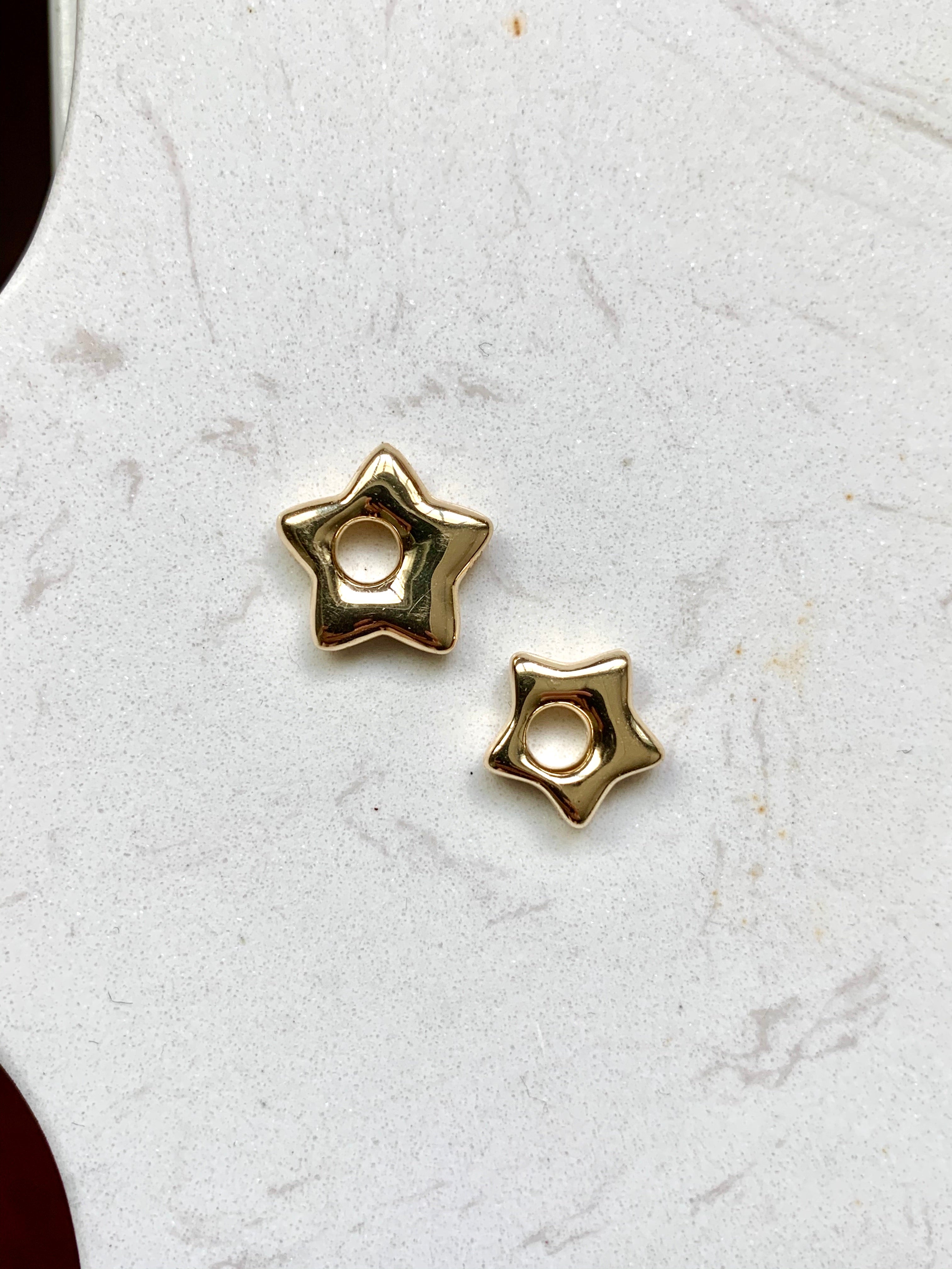 Fortunebaby [EXCLUSIVE] 14K Gold Large Puffy Star Charm — Etc