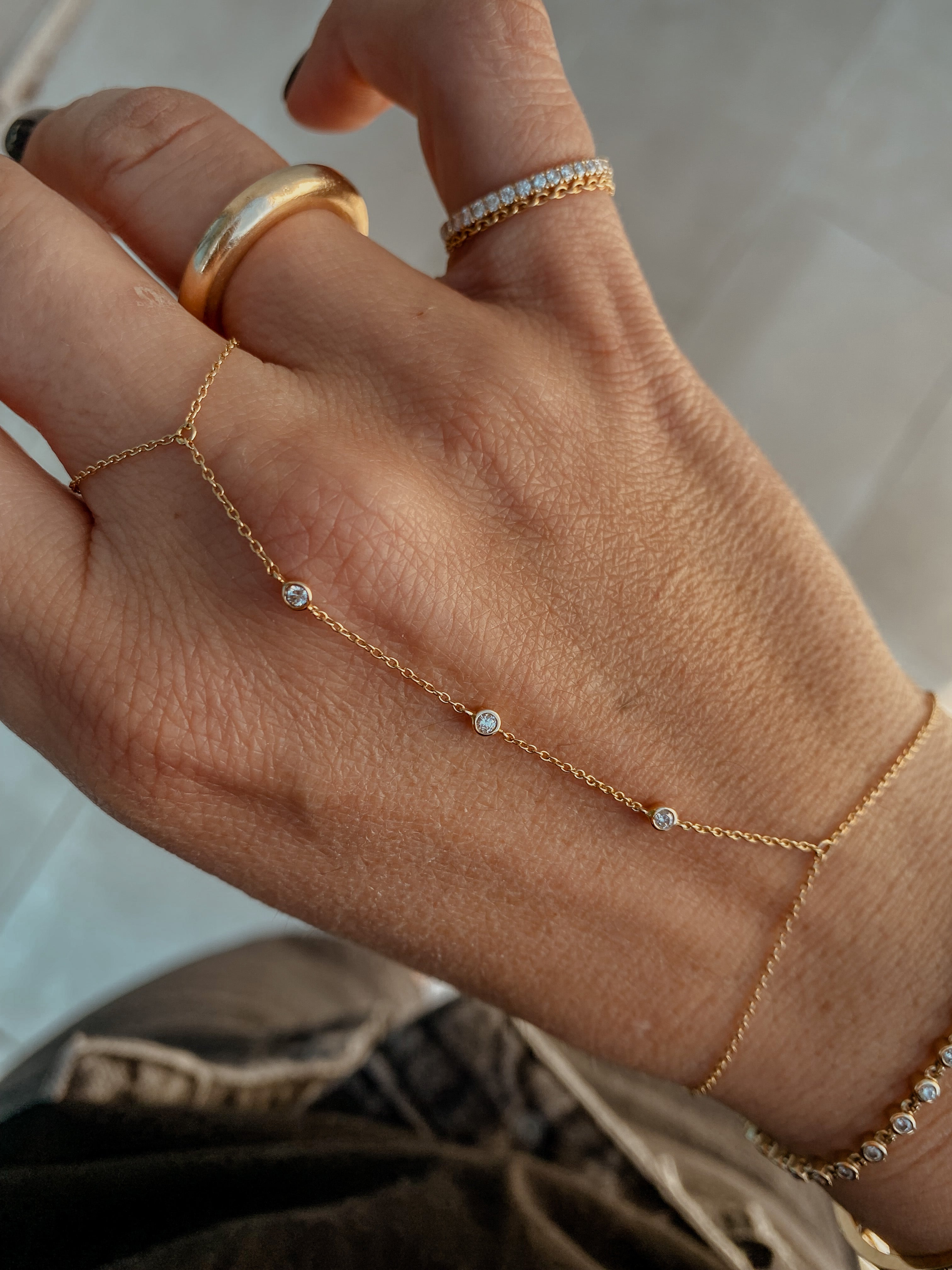 Trio Diamond Finger Bracelet Jugar N Spice